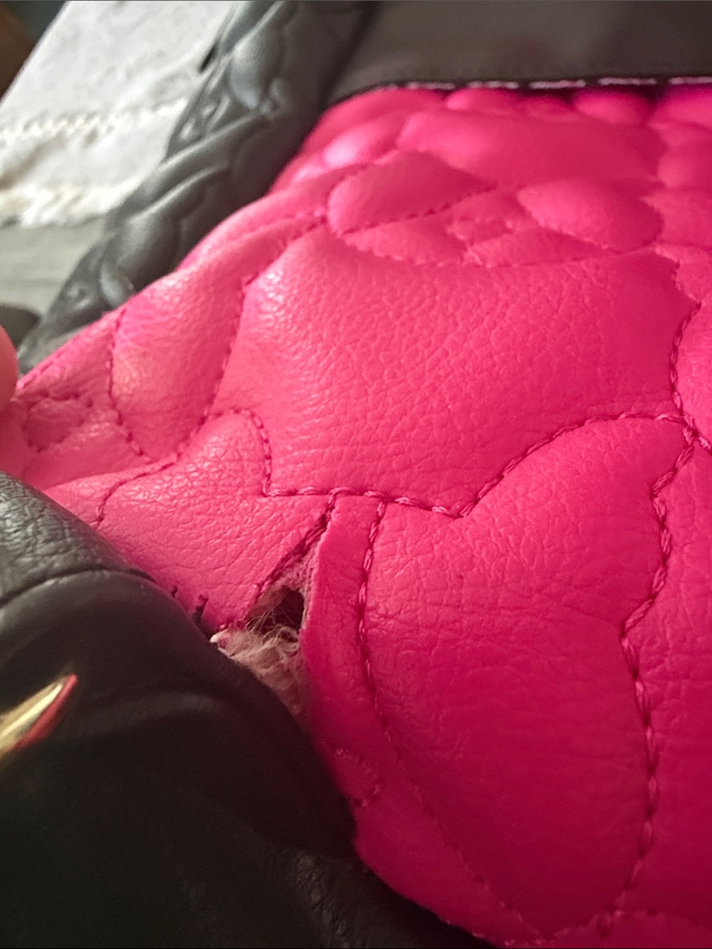 Betsey Johnson Hot Pink and Black Quilted Backpack - Picture 10 of 11